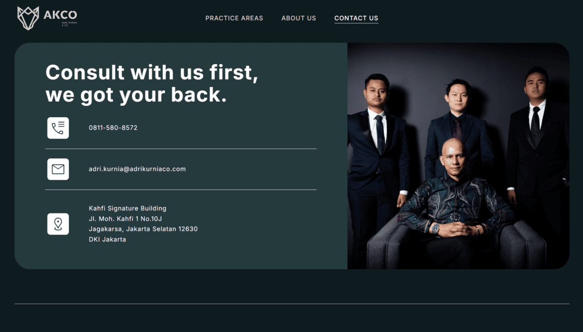 AKCO Law Office – Website Firma Hukum